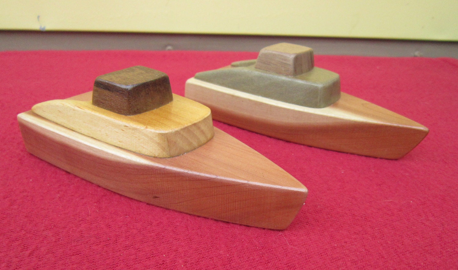 wooden toy boat no.13 natural wood cruiser