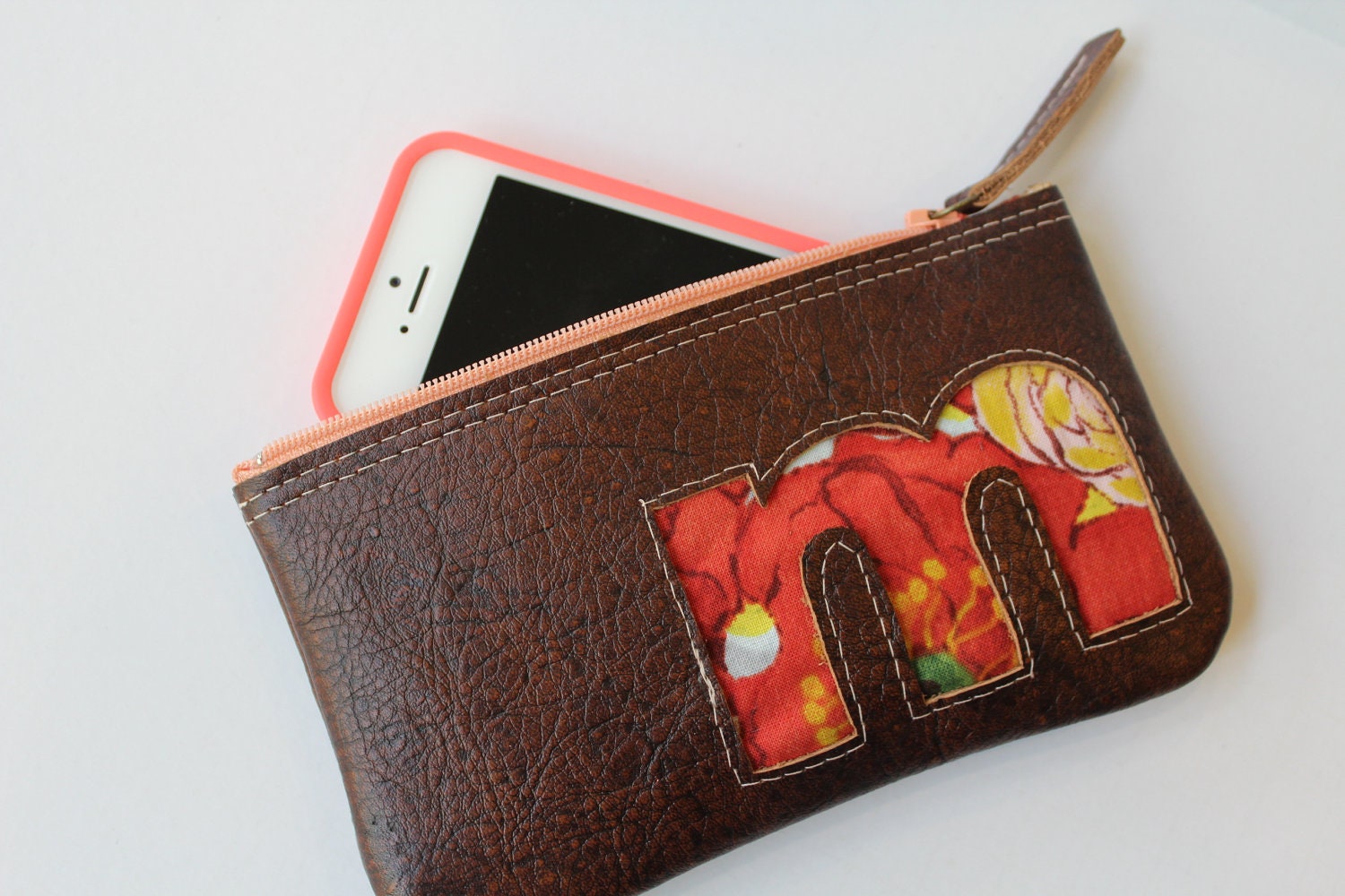 Monogrammed Leather Phone Clutch/Case Pattern for cell phone