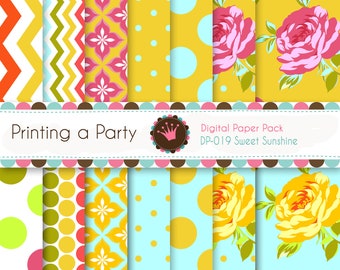 Printable party kits. Digital papers and by Printingaparty on Etsy