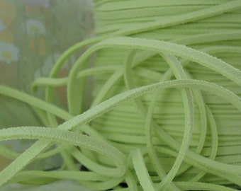6yds Faux Suede leather Micro Fiber Yellow Green Jewelry Cord Lace 3mm x 1.5mm Bracelet cord