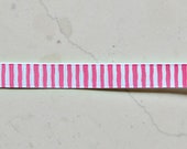 Hot pink and white wonky stripes on 3/8" grosgrain ribbon-Valentines Il_170x135