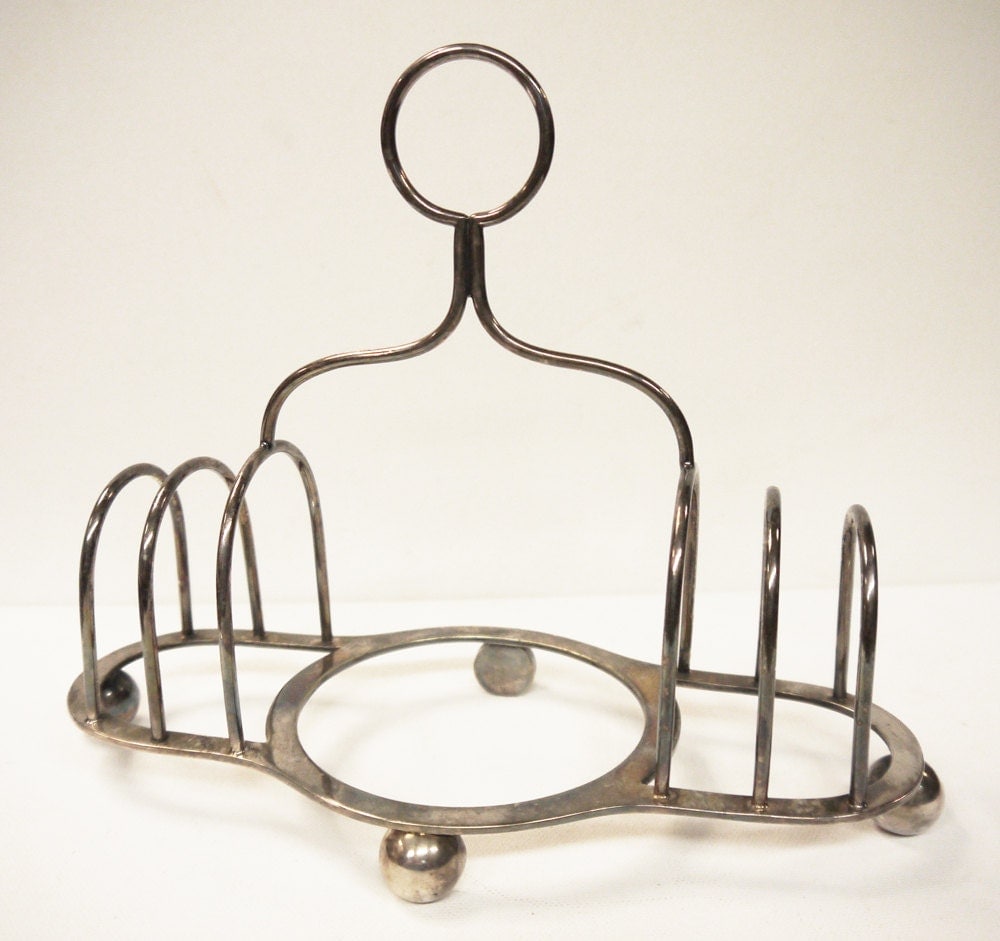 Antique Serving Toast Rack Victorian 1870 English Silver Plate