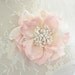 Bridal Hair Flower, Blush Hair Flower, Pink Hair Flower, Pearl Hair Accessories, Wedding Flower Hair Clip, Hair Accessories
