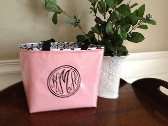 Oilcloth Monogrammed Tote Bag  Personalized Tote Bag  Personalized ...