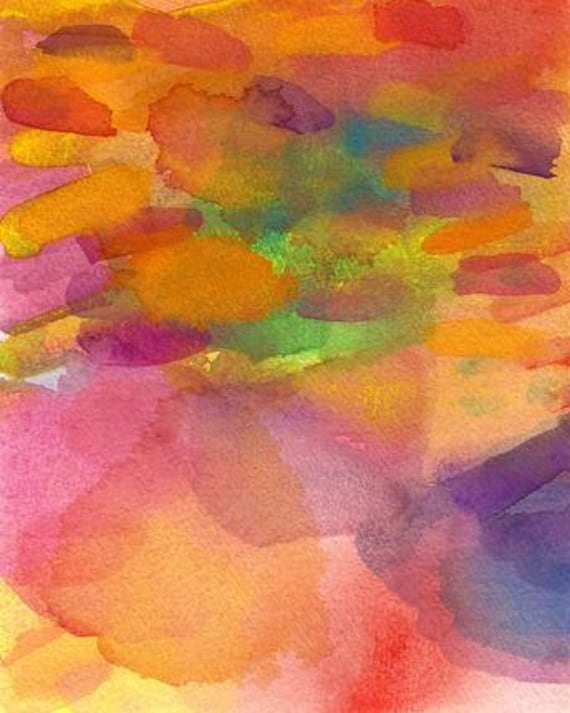 River Abstract Watercolor Painting Original abstract art