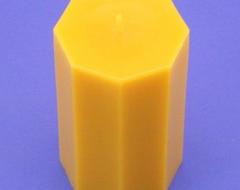 Beeswax Candle, 3 x 5 Pure Bees Wax Pillar Candle, Octagon Bees Wax Candle, Pure Bees Wax Candle, Pure Natural Bees Wax Candle, Home Decor