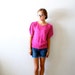Vintage short sleeve hot pink/purple sweater