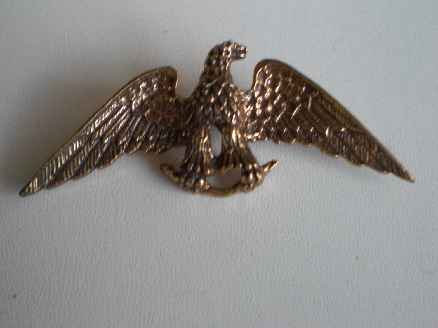 Vintage Zentall Brass Eagle Pin Brooch 1950s American