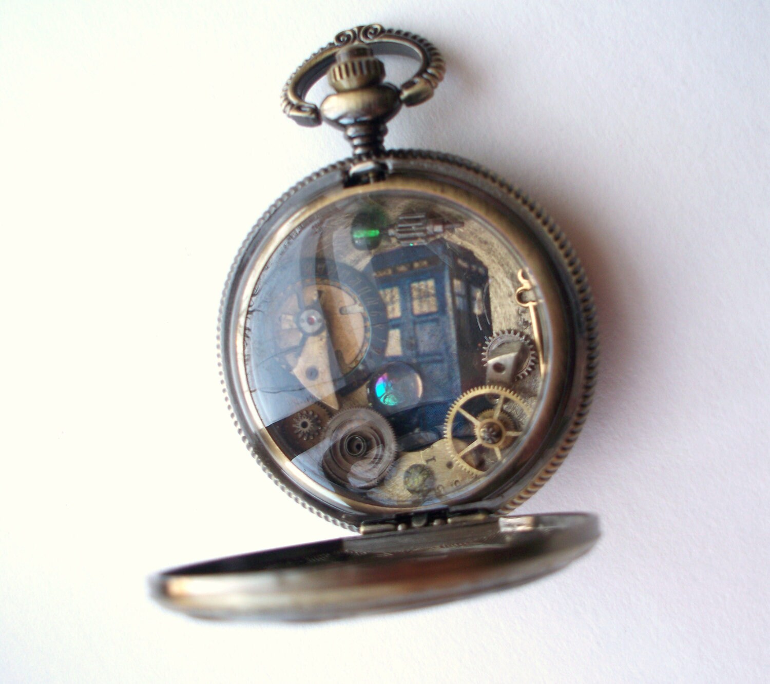 Watch Doctor painting CUSTOM Pocket Who for dial glass Necklace TimeMachineJewelry just by