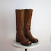 Campus Boots Brown Leather - Women's 6.5 7 - DETAILED STAG - 1960s VINTAGE