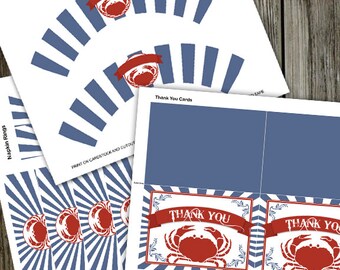 Red, White & Blue Crab Feed PRINTABLE Party Kit