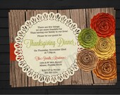 Rustic Fall Thanksgiving Dinner Invitation Digital File YOU-PRINT Il_170x135