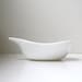 RESERVED Modernist White Bowls 4 Tab Handle Milk Glass Dishes Curvilinear Graceful