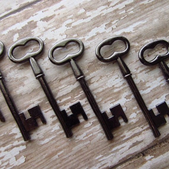 Alvor Black/Gunmetal Skeleton Key Set of 10