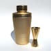Aluminum Cocktail Shaker and Jigger Pony Shot Measure Set by Mirro in Copper Gold Tone Mid Century Barware for the Home Bartender