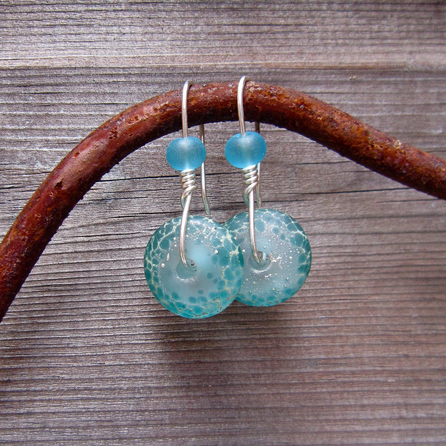 Lampwork earrings sterling silver earrings glass by THEAjewellery