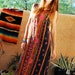 80's Aztec Ethnic South Western Print Long Maxi Summer Tank Dress Small