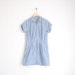 vintage simple chambray dress with rolled up sleeves / shirt dress with pockets