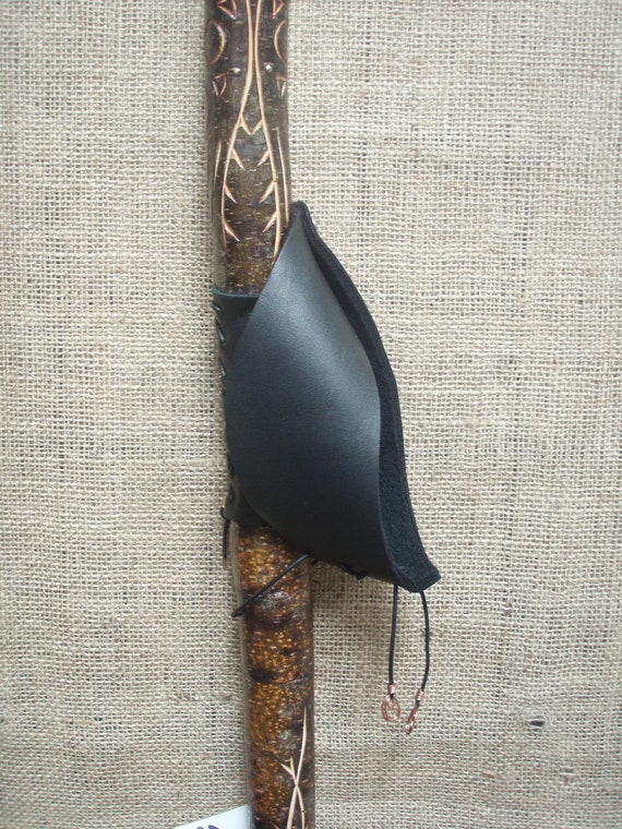 Tribal Fish Hand Carved Walking Stick with unique black