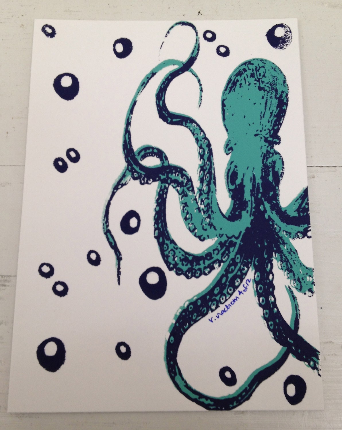 Limited Edition Print Octopus by LaudanumPrinting on Etsy