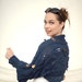 Hand Knit Sping Shrug Navy Blue in floral pattern/ Wool Shrug/ Autumn Shrug/ Blue Bolero/ Women fashion knitting accessories by Solandia
