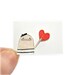 Miniature Valentine Card & Tiny Envelope - Tiny Greeting Card, Original Miniature Painting, Bonjour, French Poosac with Red Love Heart