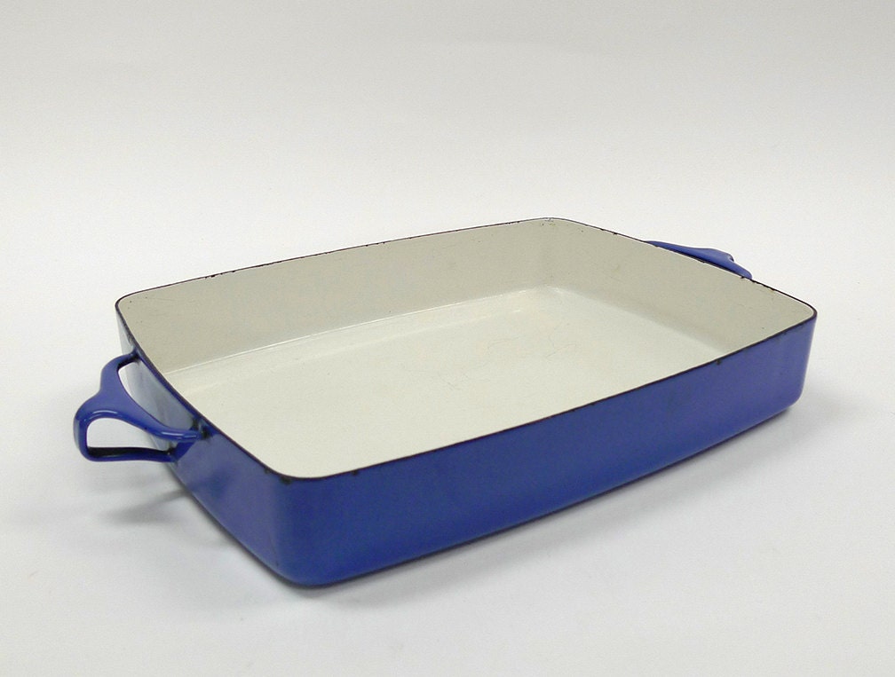 Vintage Cobalt Blue Dansk Kobenstyle Enamel Lasagna Pan