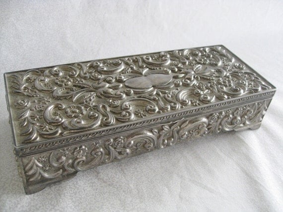 Silver jewelry box/vintage Godinger Silver 1992 /vintage