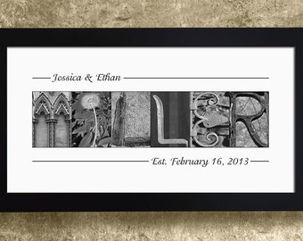PERSONALIZED WEDDING GIFT - Wedding Decoration, Family Name Sign, Alphabet Letters Print