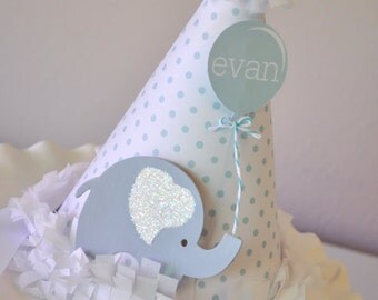 Boy's Little Elephant Birthday Hat, Special Occasion, Photo Prop