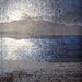 Etching Print/ Landscape Art/Navy Blue Home Decor: Striation 40
