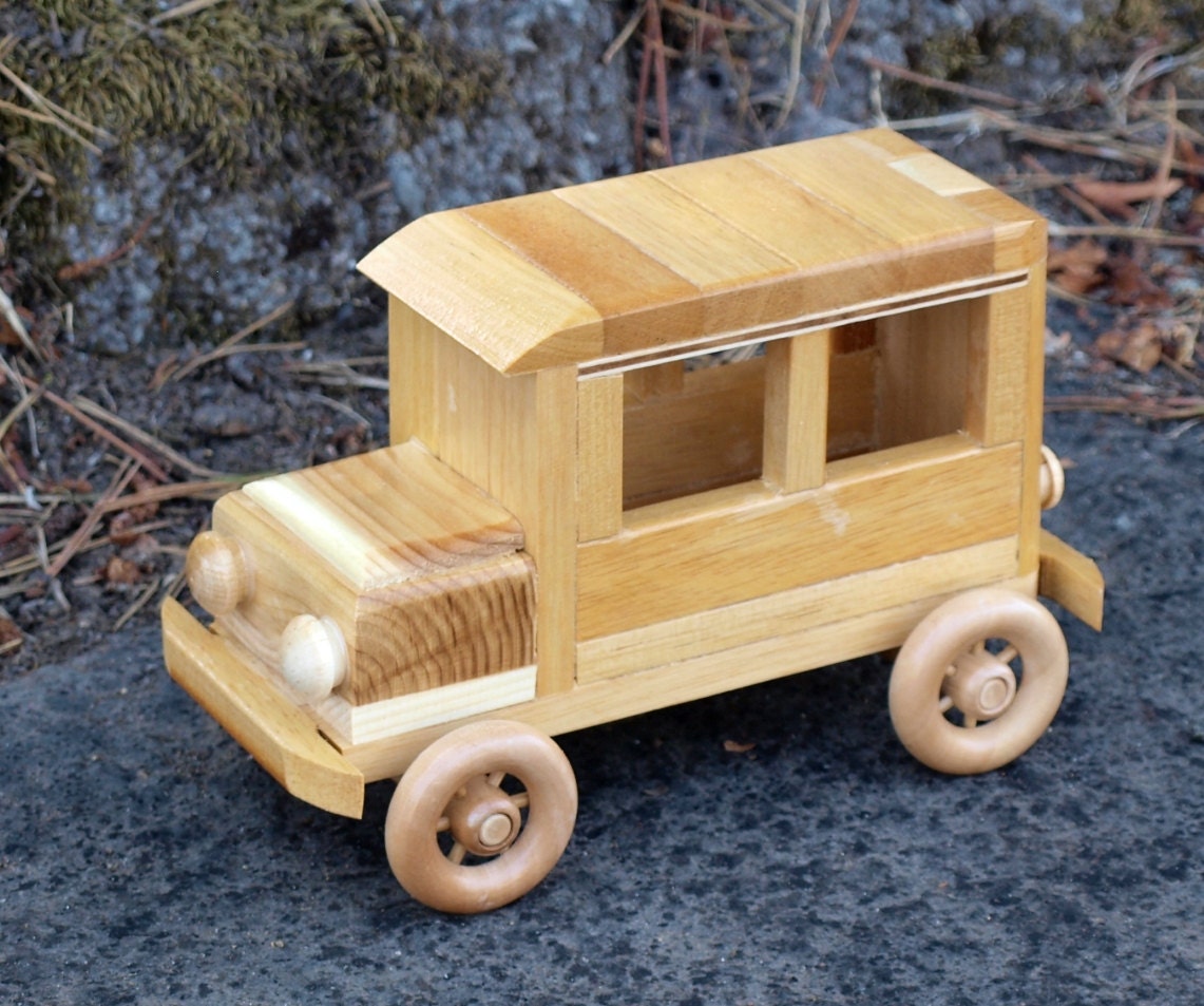 Wooden Toy Car Model-T Ford Vintage Style Reclaimed Wood