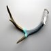 Gold, Aqua & Gray Striped Painted Antler - Large