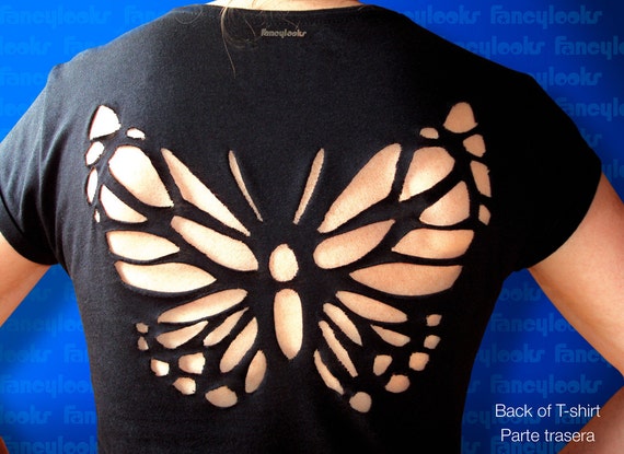 Download Items similar to Sexy Butterfly cut-out t-shirt on Etsy