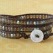 Beaded leather wrap bracelet, brown, boho chic, neutral, chan luu style
