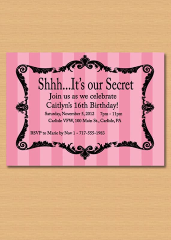 Pink Birthday Party Invitations 5