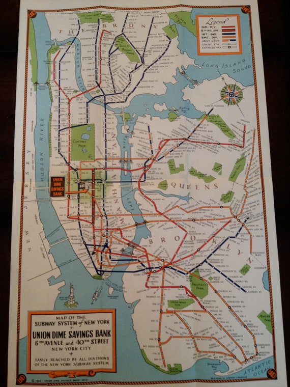 1940 New York City Subway Map