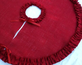 Select Your Size and Color Christmas Tree Skirt Burlap Tree Skirt