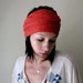 Rusty Brick Red Head Scarf, Hair Wrap, Headband - All in One Womens Accessory - Neck Bow, Scarf - Fall Fashion