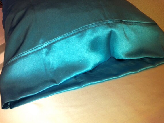 silk for hair pillowcase care Mulberry Standard 100 Charmeuse Pillowcase French Silk Teal, in