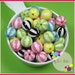 16 Pieces 16mm Melon Striped Acrylic Beads Multicolored DIY Crafts