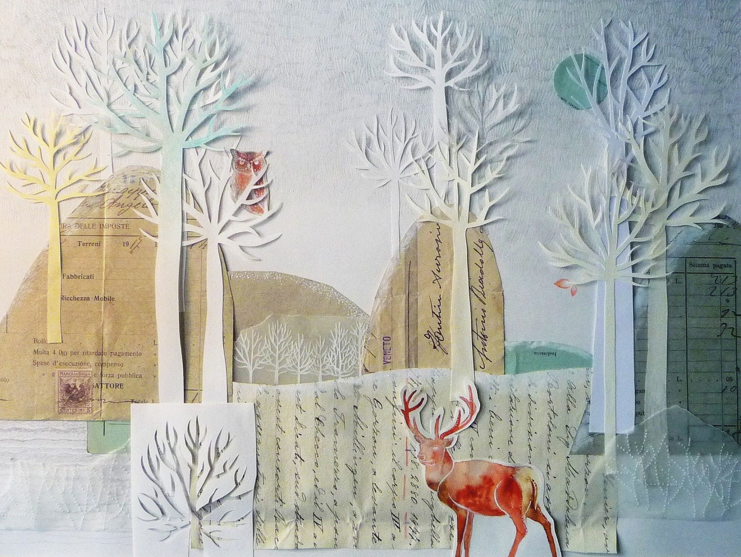 3d collage. Original art work. Express Free shipping cute