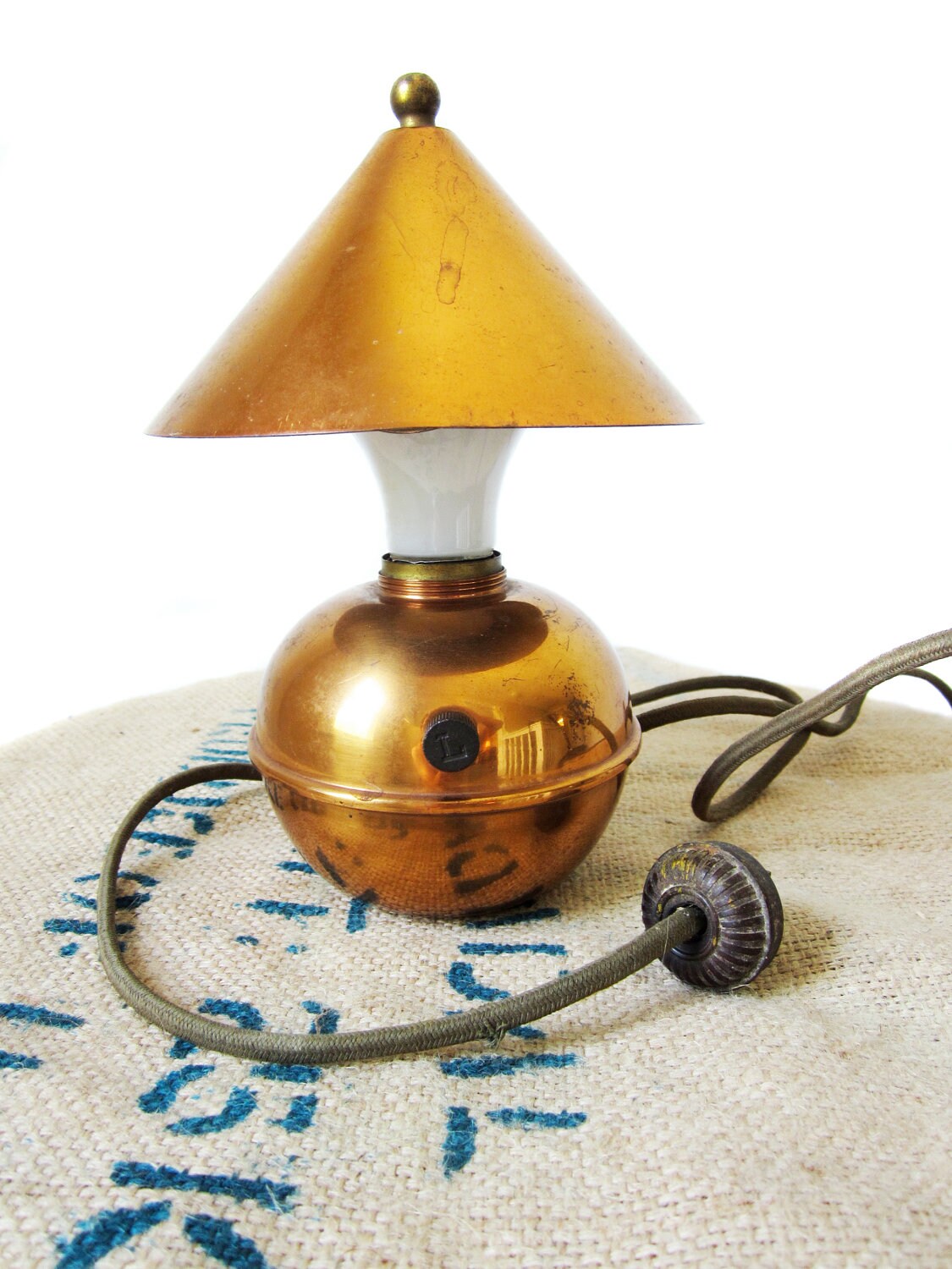 1930s Chase Art Deco Lamp Vintage Copper Antique GE