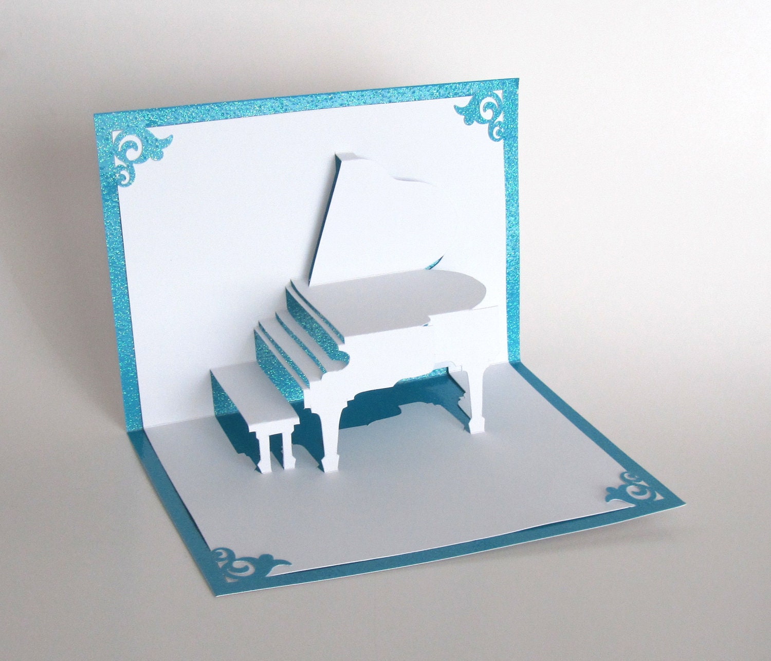 Birthday Greeting Card For Husband Grand Piano 3d Pop up Greeting Card Handmade Cut By Hand