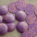 Etched Copper Round Disks, Glowing Orchid Cogs Wheels Circles, 20mm, 1 Pair
