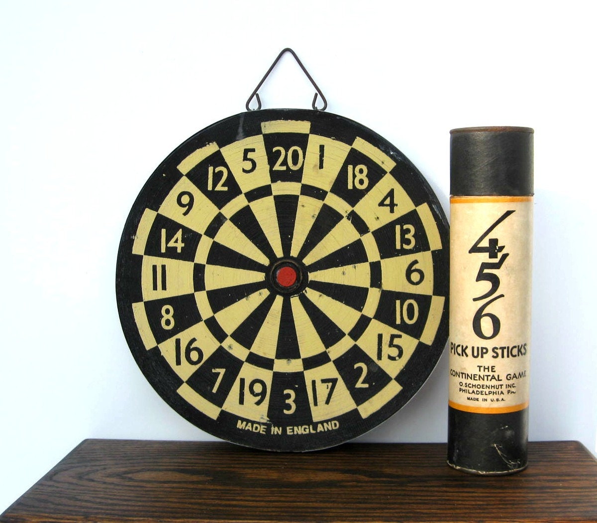 Vintage Miniature Dart Board 9 Made in England Boys