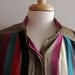 Vintage 1980s Striped Blouse / Silky Striped Button Down