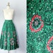 1950s skirt, 50s circle skirt, 50s full skirt LAS FLORES cotton skirt XS S