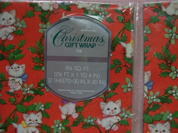 vintage hallmark christmas gift wrap white kitten christmas vintage hallmark christmas gift wrap white kitten christmas