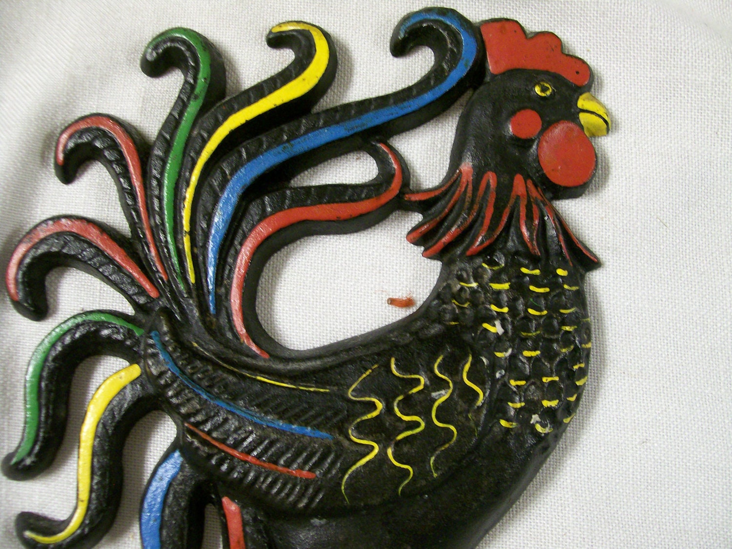 Iron ROOSTER PLAQUES Vintage Chicken Cast Iron Wall Plaque
